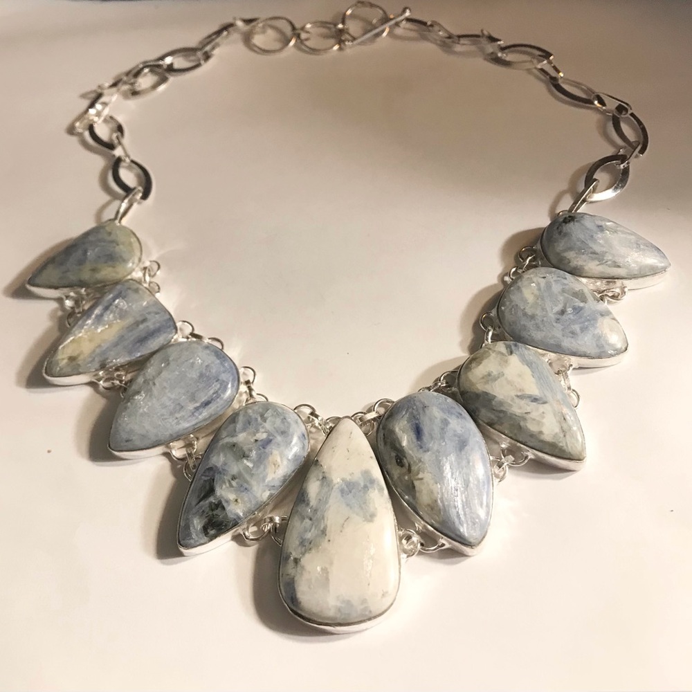 Kyanite Stamped 925 Sterling Silver Necklace